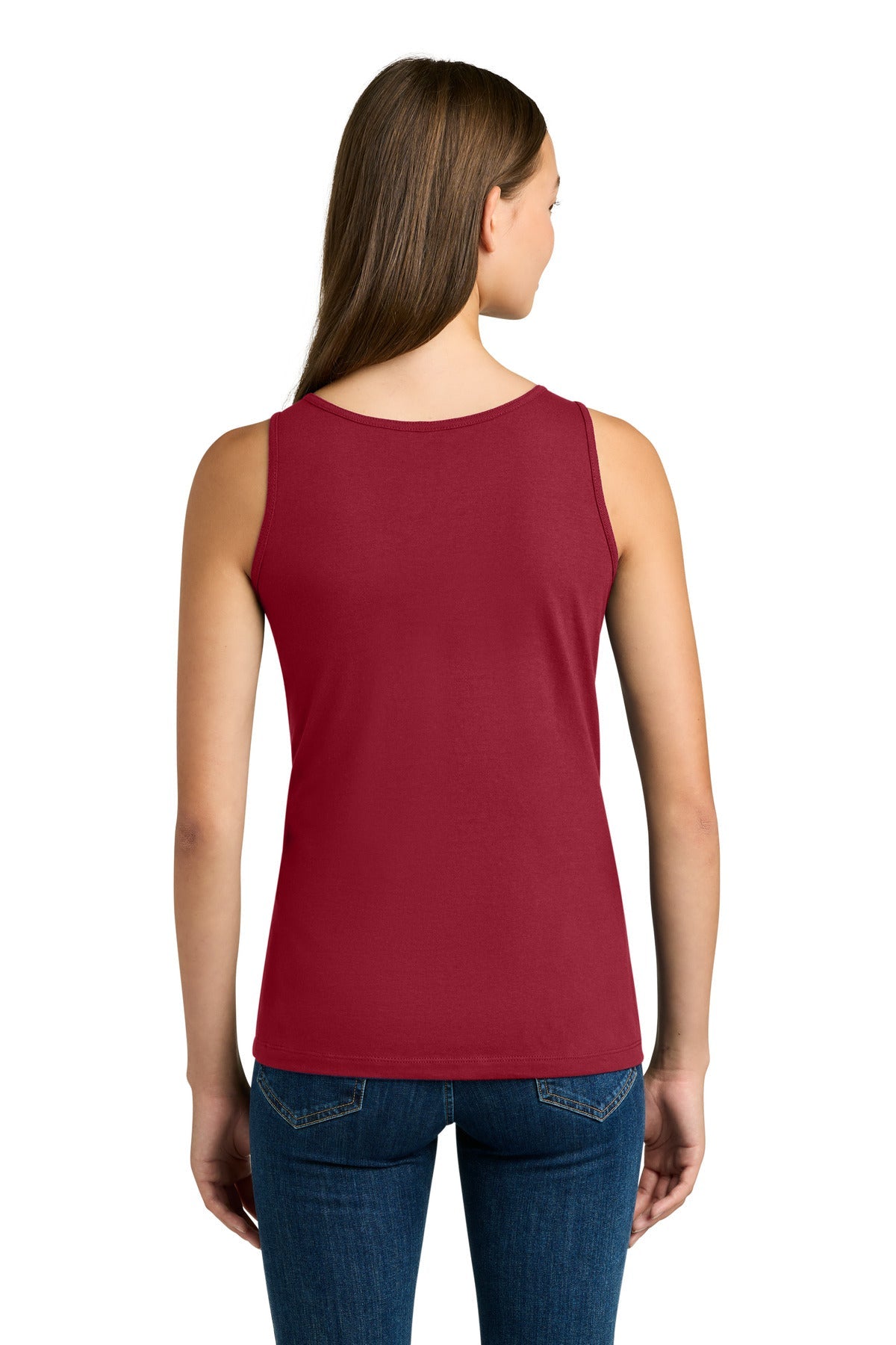 Cherry Red Gildan Softstyle Junior Fit Tank Top. 64200L
