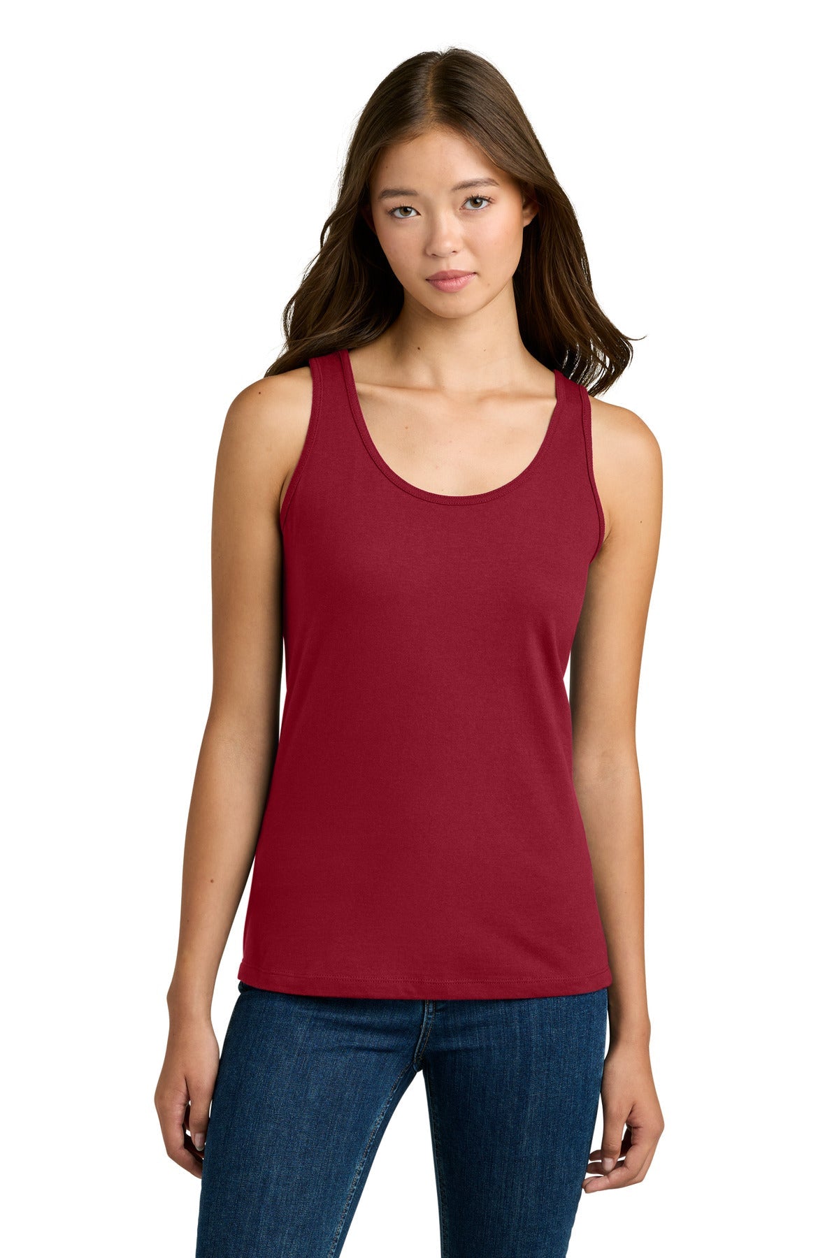 Cherry Red Gildan Softstyle Junior Fit Tank Top. 64200L