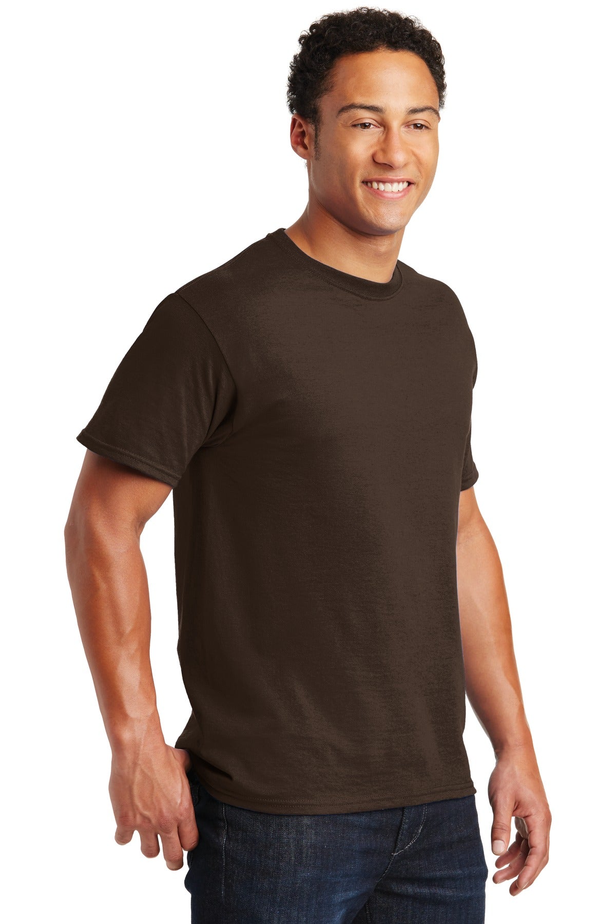 Chocolate Jerzees - Dri-Power 50/50 Cotton/Poly T-Shirt. 29M