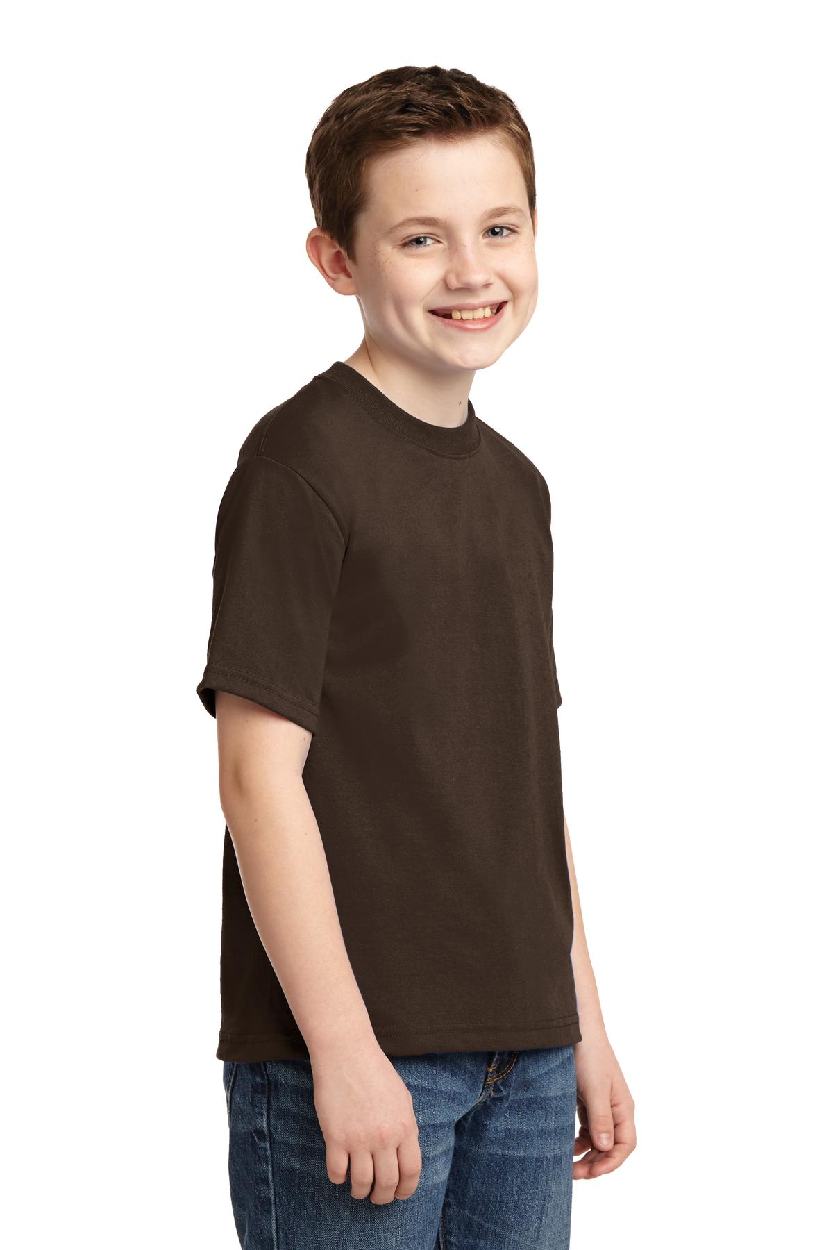 Chocolate Jerzees - Youth Dri-Power 50/50 Cotton/Poly T-Shirt. 29B