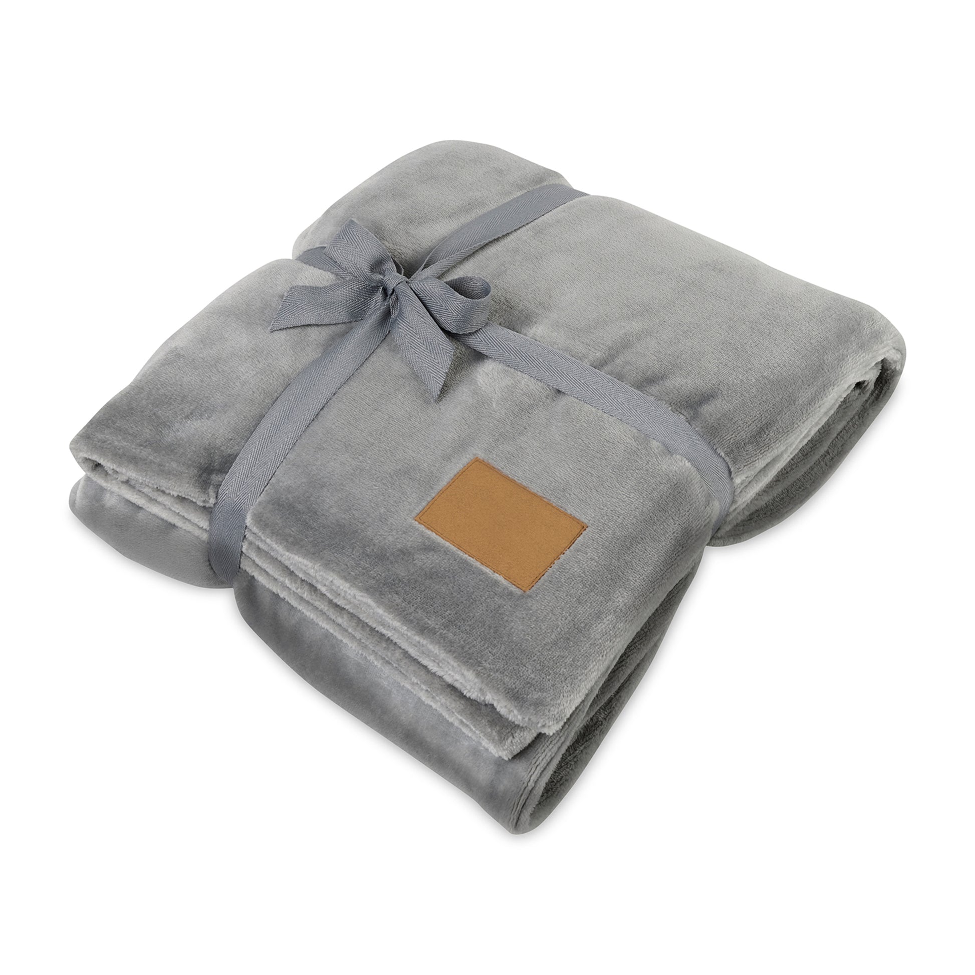 Circular Grey Mink Ever Soft Throw Blanket plain