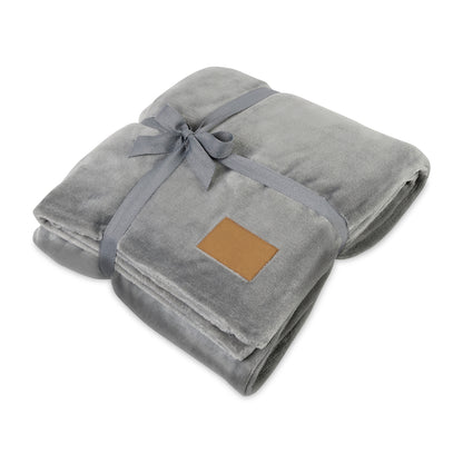 Circular Grey Mink Ever Soft Throw Blanket plain