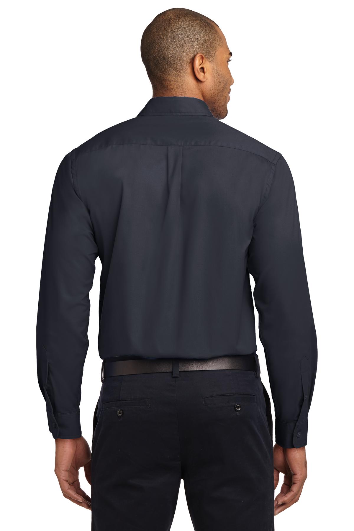 Cl Navy/Lt Stn Port Authority Long Sleeve Easy Care Shirt S608