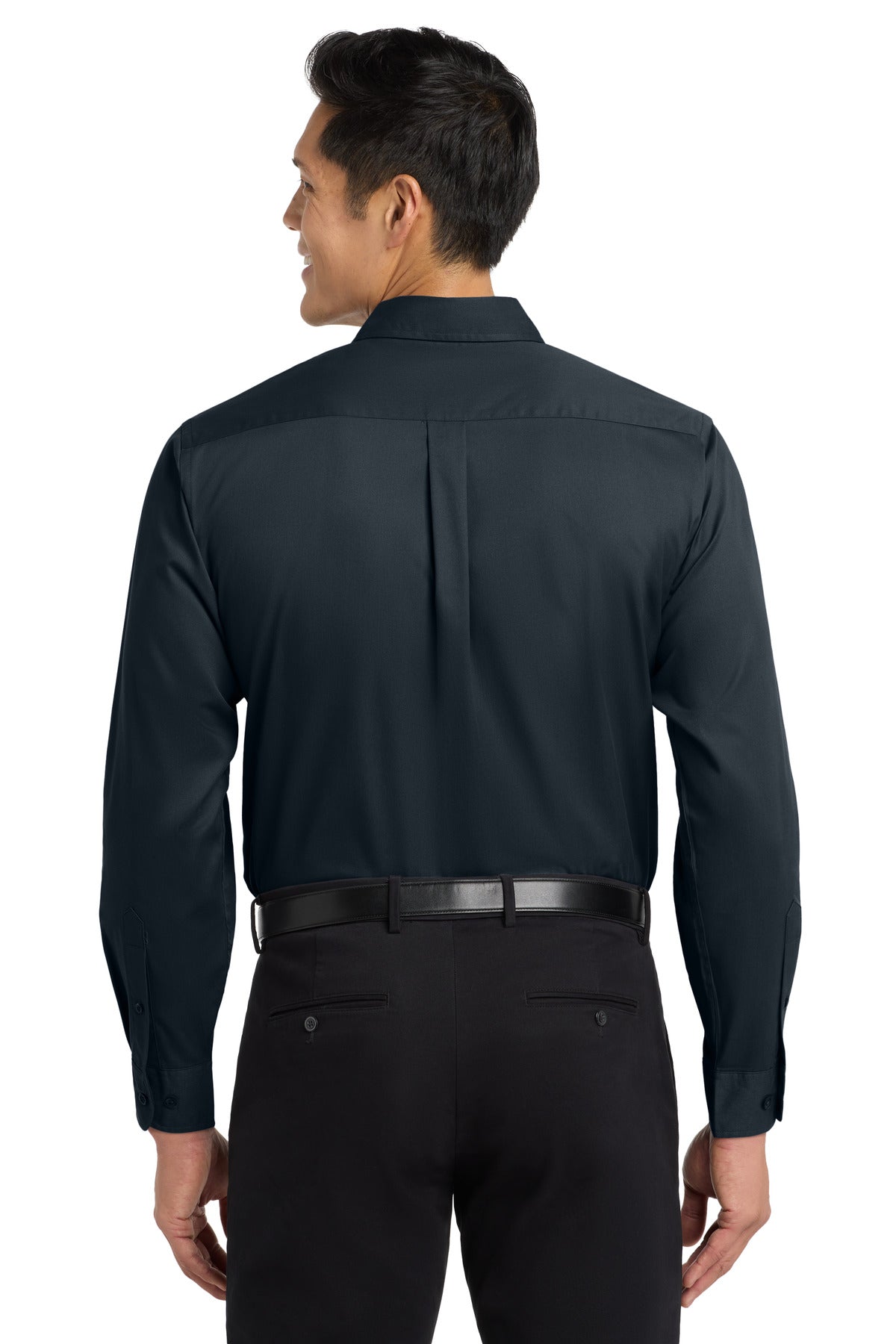 Cl Navy/Lt Stn Port Authority Long Sleeve Easy Care Shirt S608