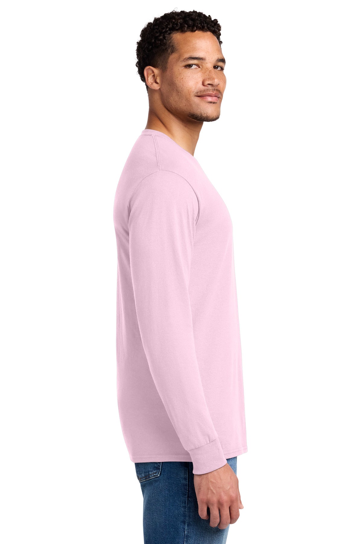 Classic Pink Jerzees - Dri-Power 50/50 Cotton/Poly Long Sleeve T-Shirt. 29LS