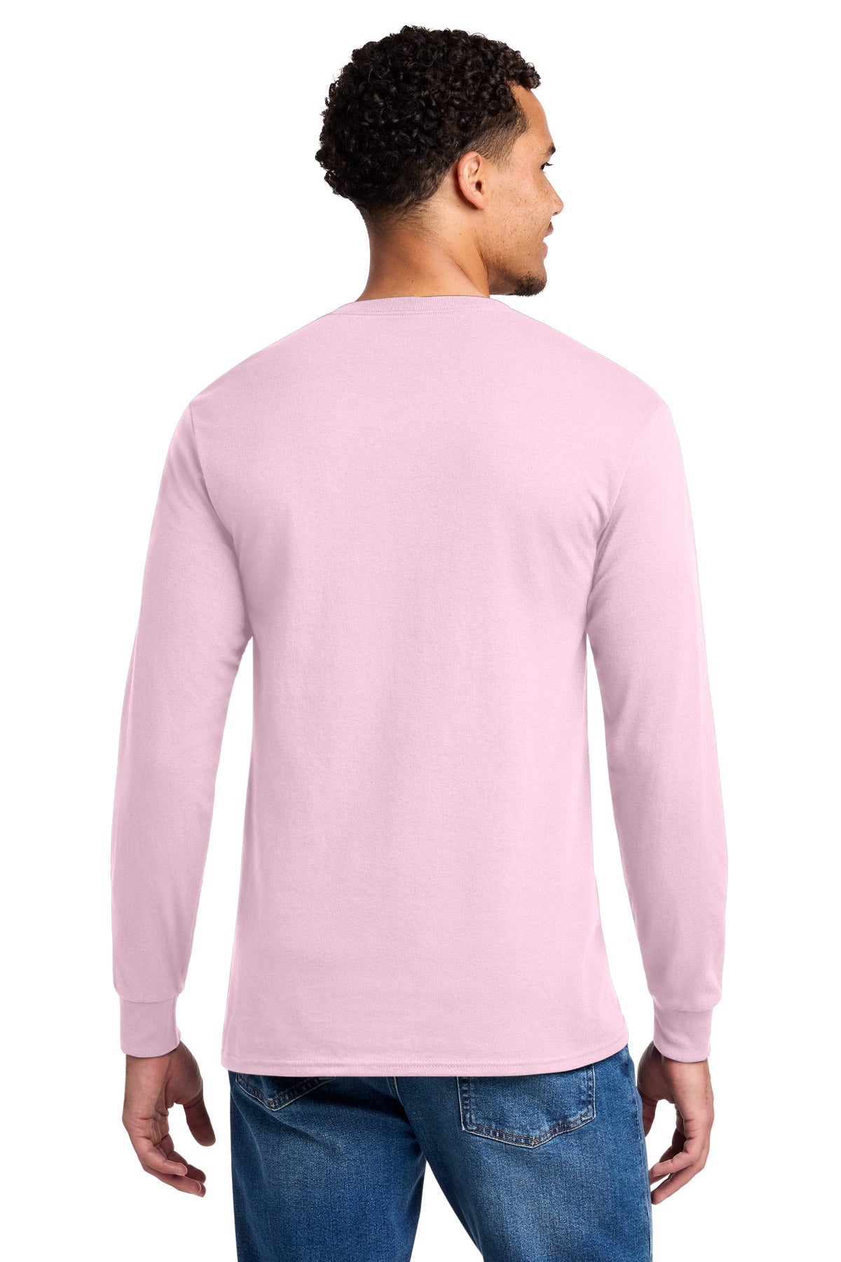 Classic Pink Jerzees - Dri-Power 50/50 Cotton/Poly Long Sleeve T-Shirt. 29LS