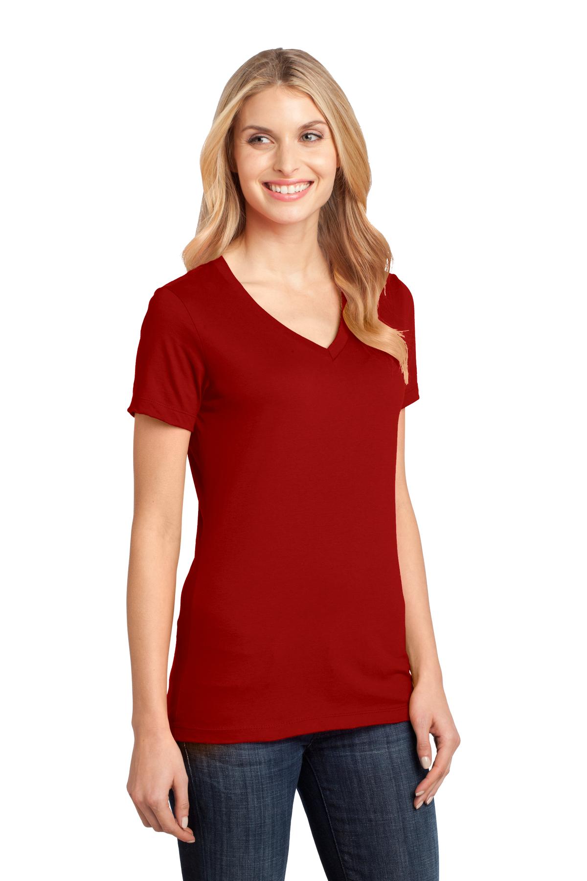 Classic Red District - Women's Perfect Weight V-Neck Tee. DM1170L