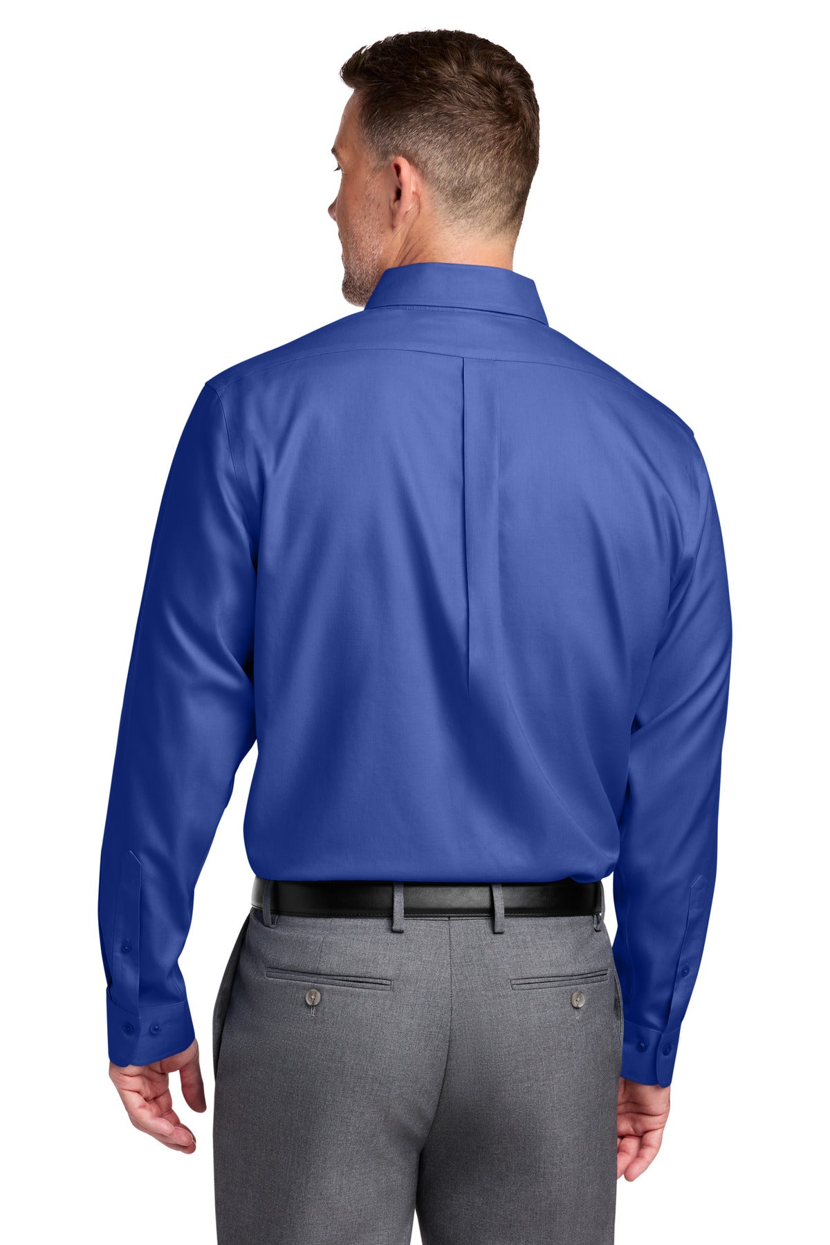 CobaltBl Brooks Brothers Tall Wrinkle-Free Stretch Nailhead Shirt TBB18002