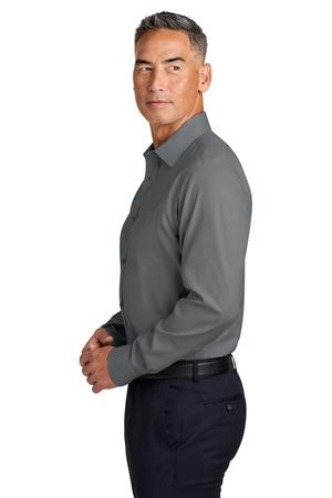 CobaltBl Brooks Brothers Wrinkle-Free Stretch Pinpoint Spread Collar Shirt BB18012