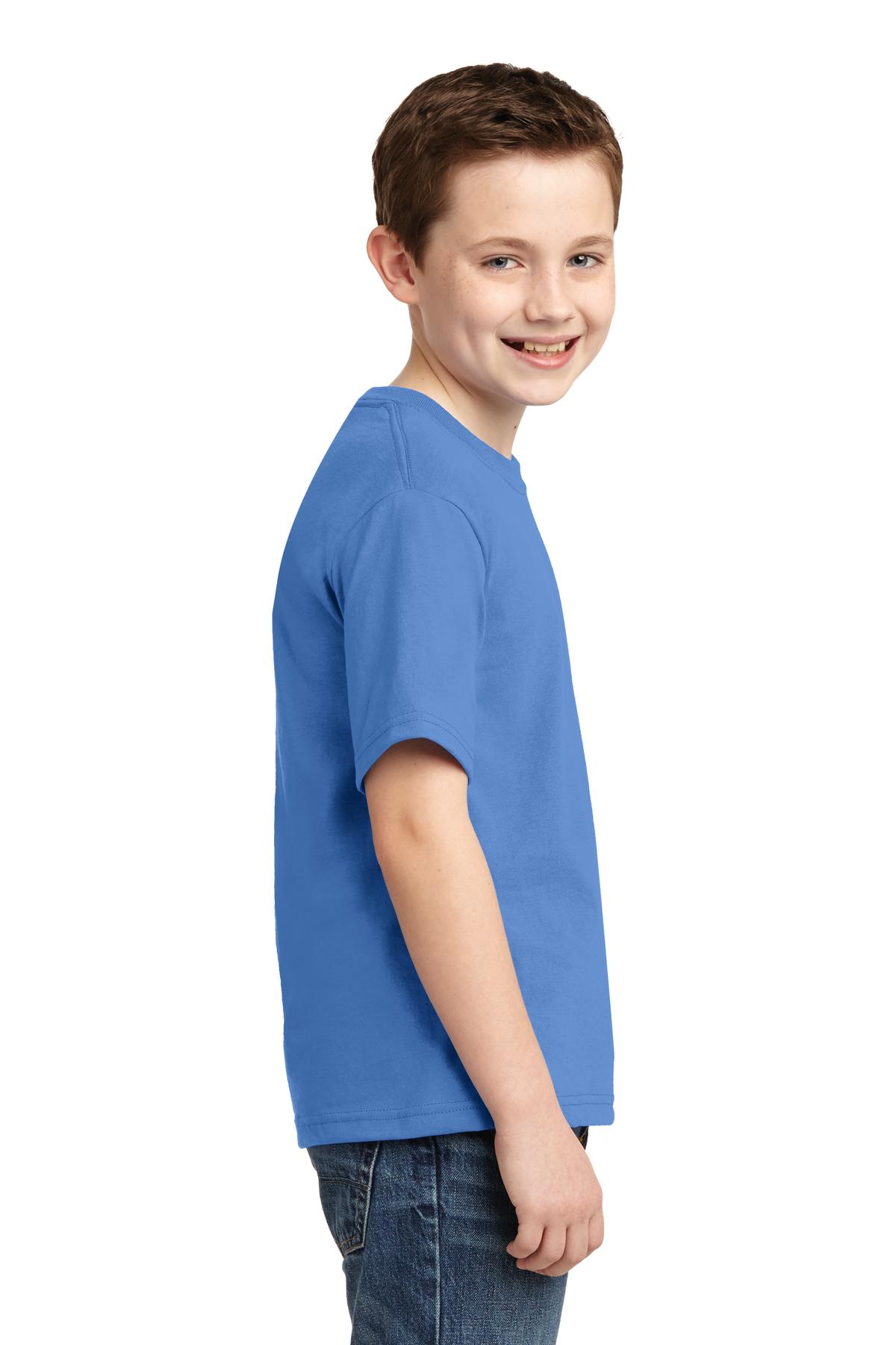 Columbia Blue Jerzees - Youth Dri-Power 50/50 Cotton/Poly T-Shirt. 29B