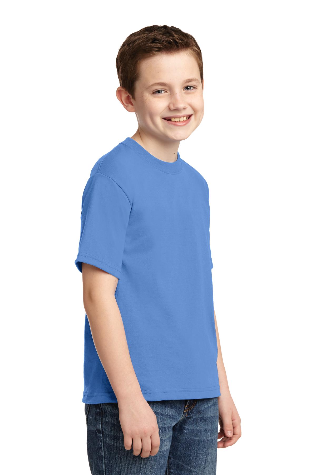 Columbia Blue Jerzees - Youth Dri-Power 50/50 Cotton/Poly T-Shirt. 29B