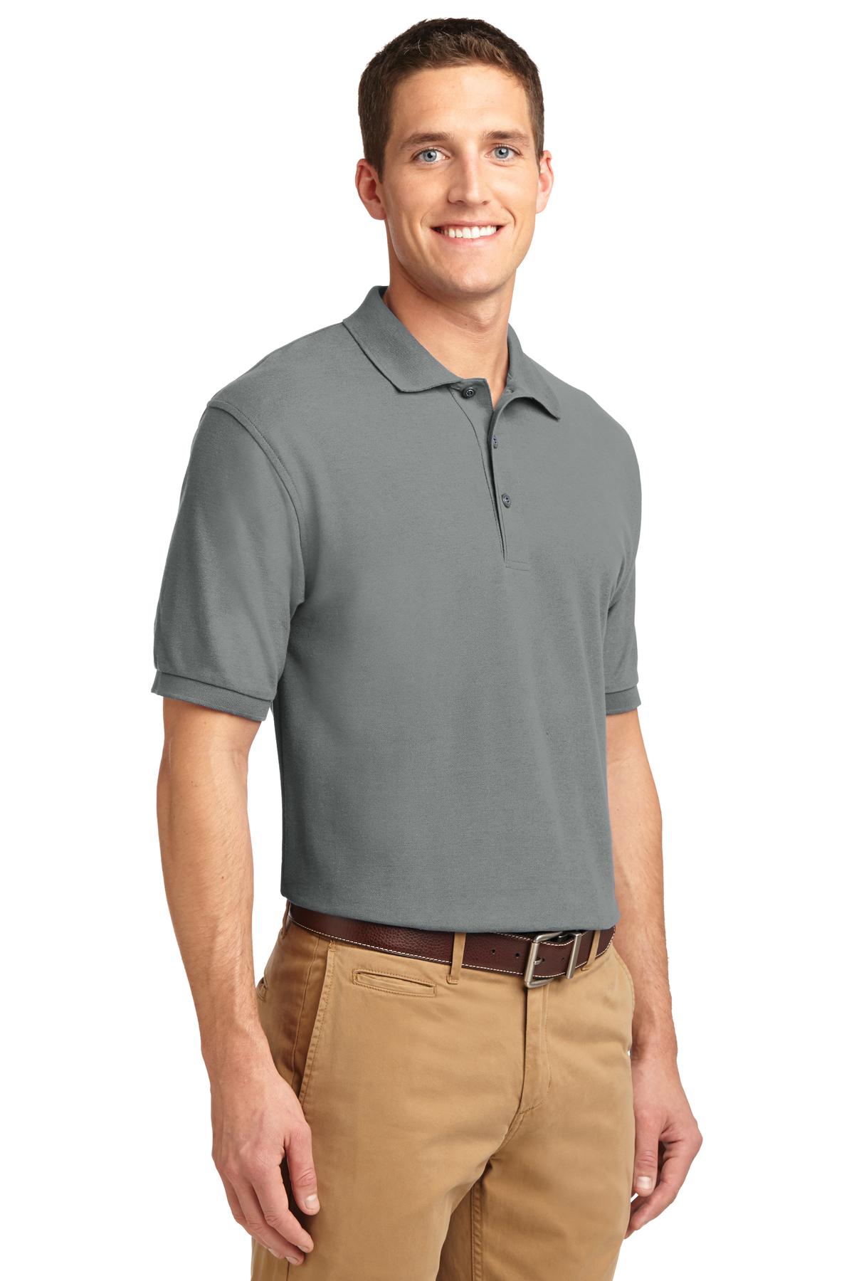 Cool Grey Port Authority Extended Size Silk Touch Polo K500ES