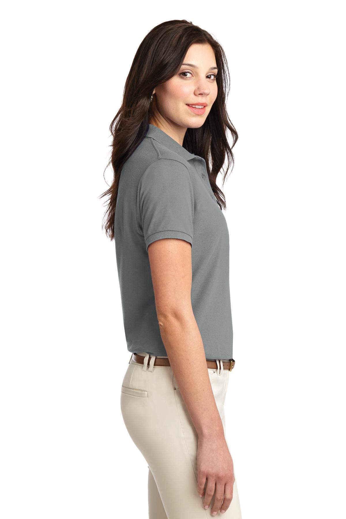 Cool Grey Port Authority Women's Silk Touch Polo. L500