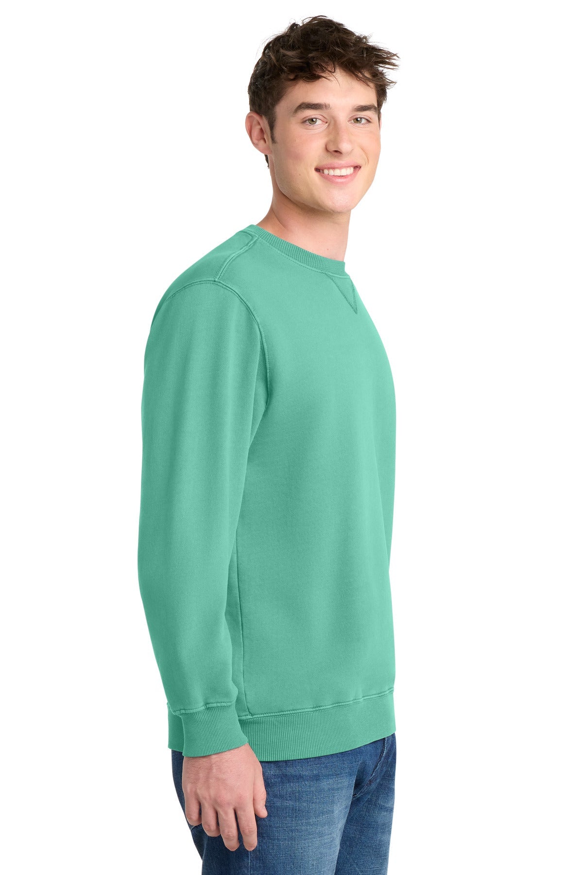 CoolMint Port & Co Beach Wash Garment-Dyed Crewneck Sweatshirt PC098