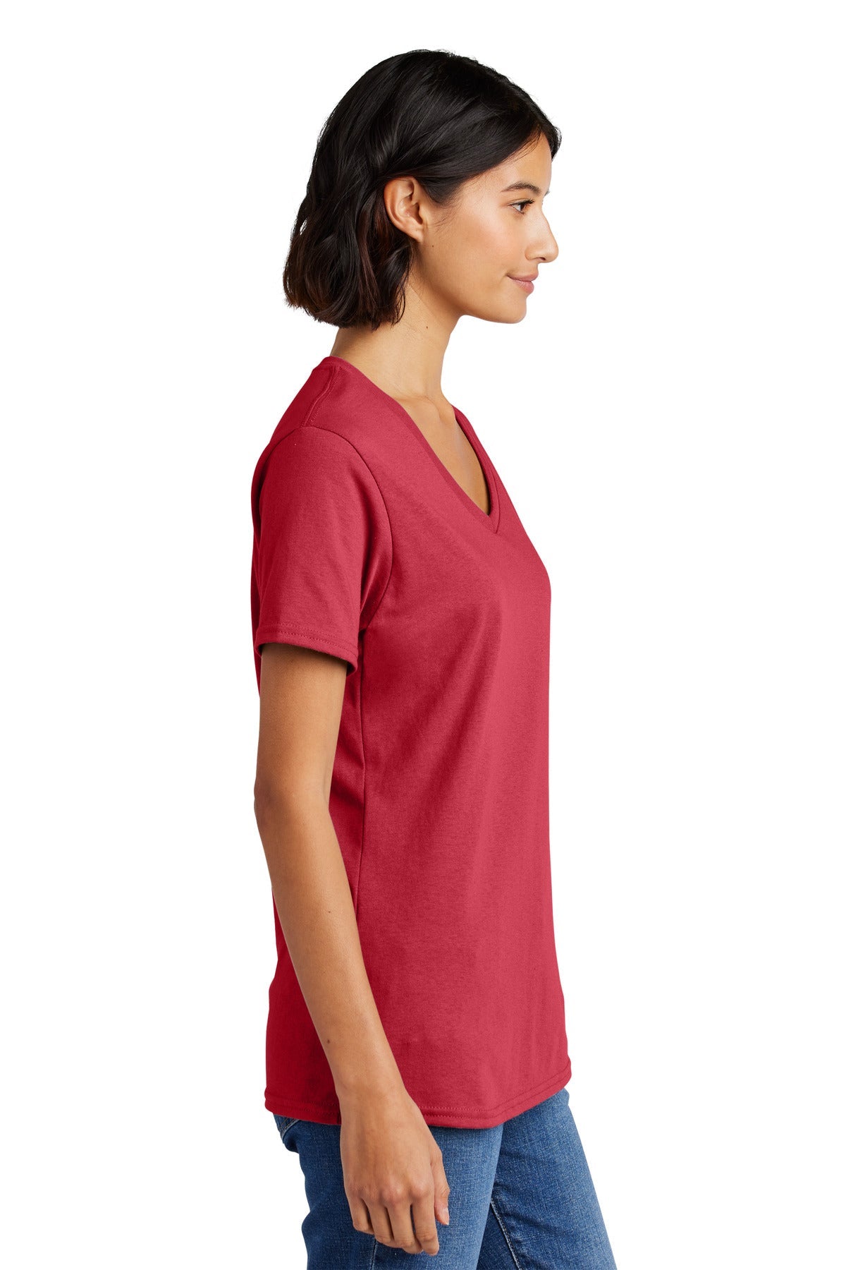 Coral Port & Co Women's Core Cotton V-Neck Tee. LPC54V
