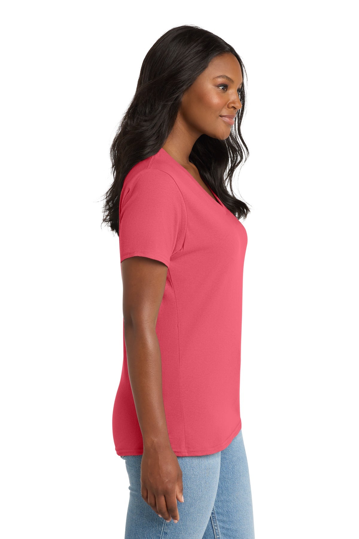 Coral Port & Co Women's Core Cotton V-Neck Tee. LPC54V