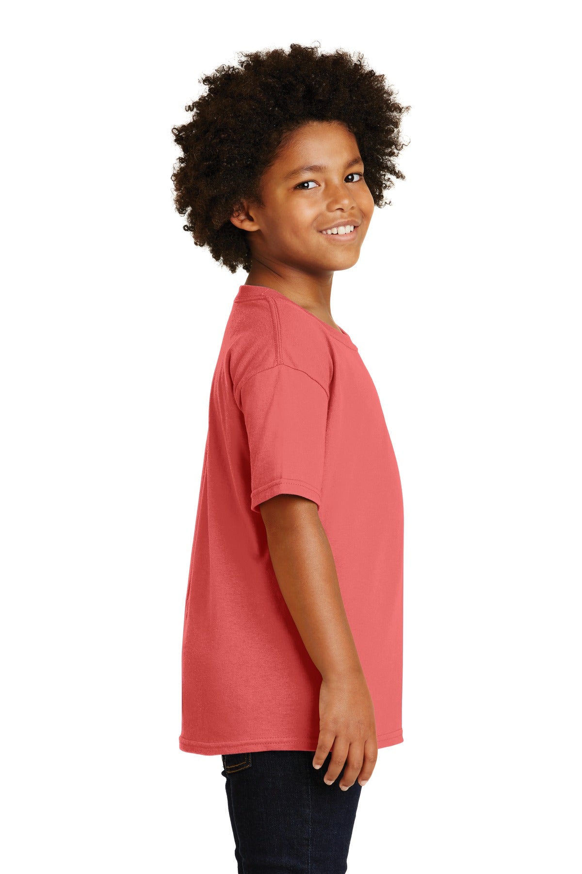 Coral Silk Gildan - Youth Heavy Cotton 100% Cotton T-Shirt. 5000B