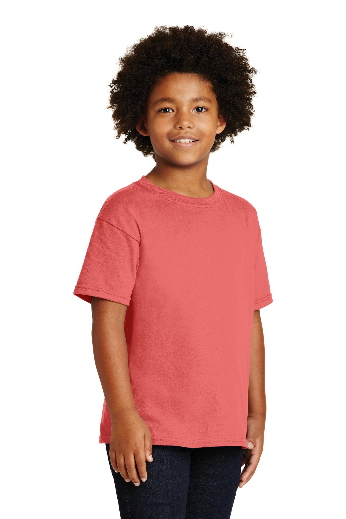 Coral Silk Gildan - Youth Heavy Cotton 100% Cotton T-Shirt. 5000B