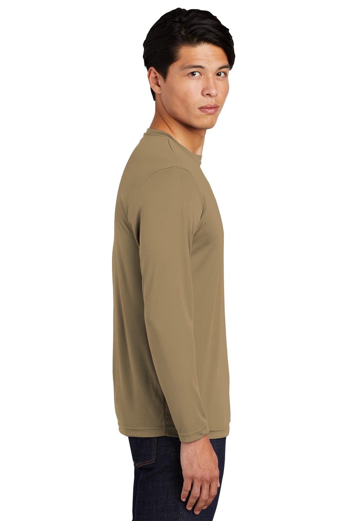 Coyote Brown Sport-Tek Long Sleeve PosiCharge Competitor Tee. ST350LS