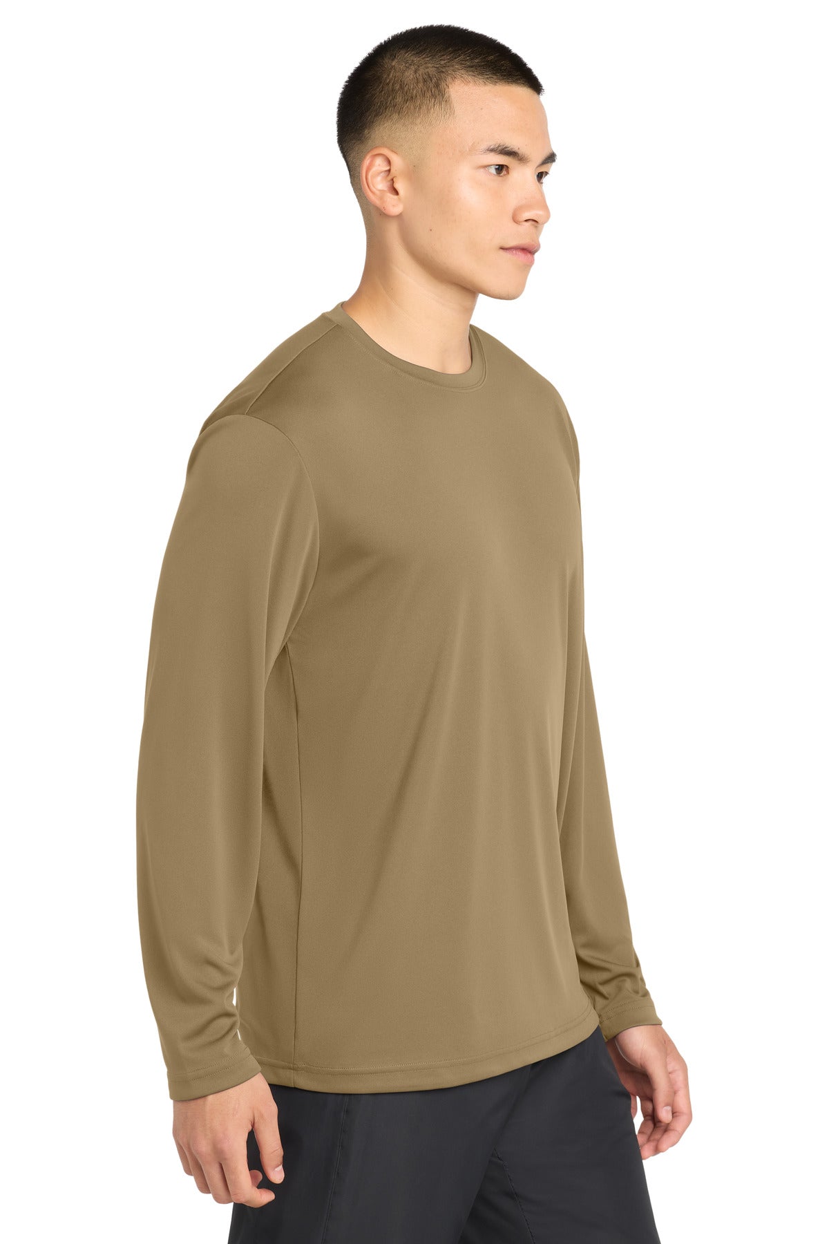 Coyote Brown Sport-Tek Long Sleeve PosiCharge Competitor Tee. ST350LS