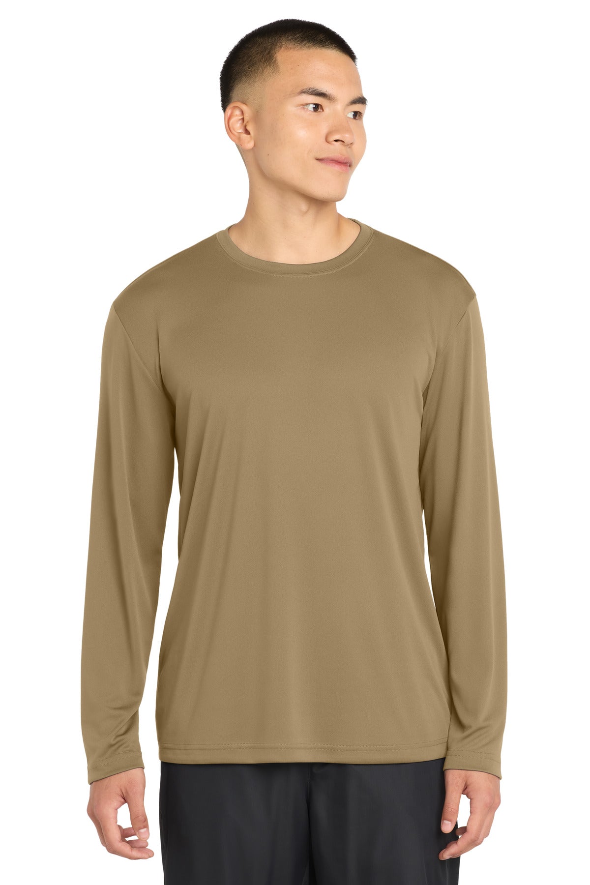 Coyote Brown Sport-Tek Long Sleeve PosiCharge Competitor Tee. ST350LS