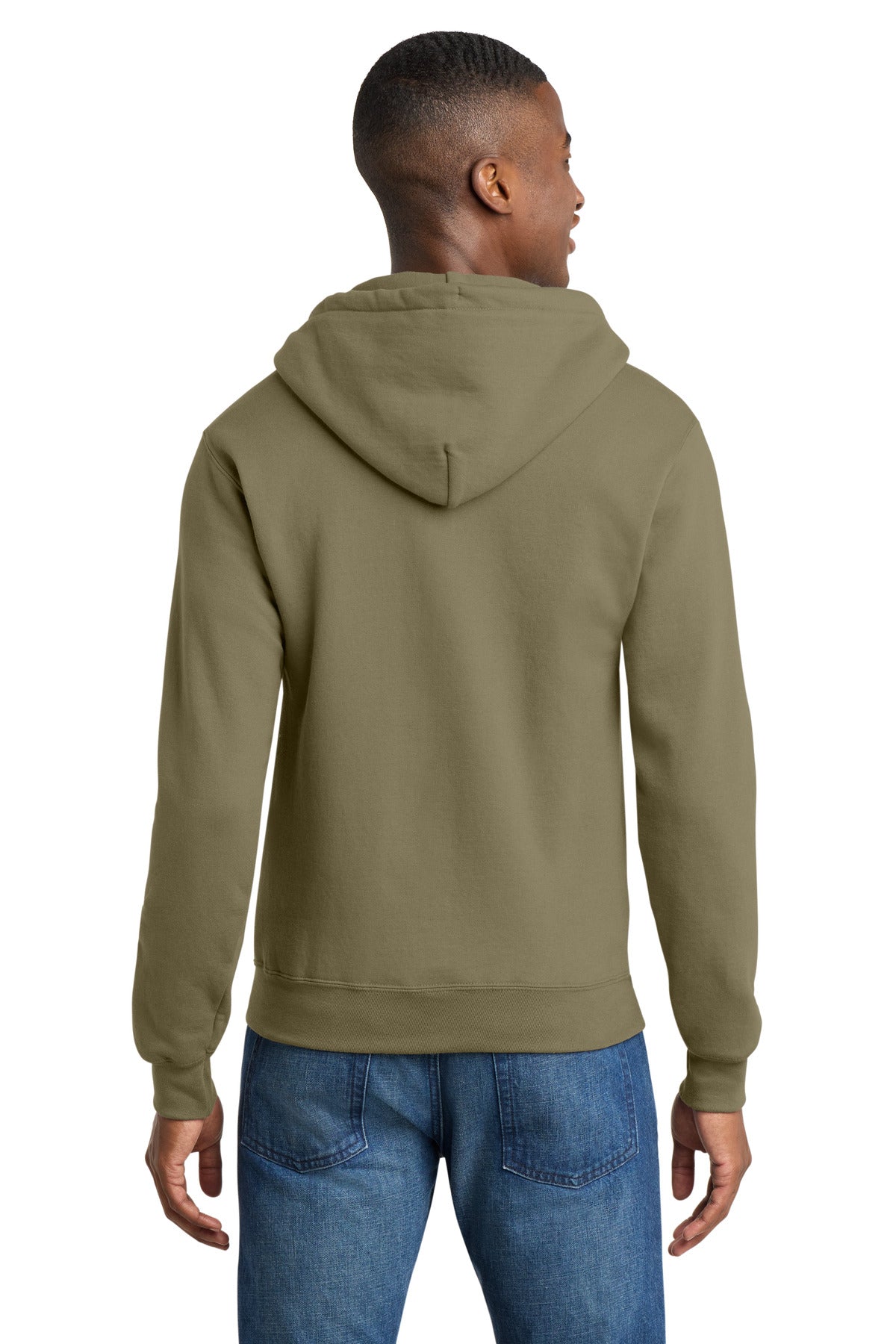 CoyoteBrn Port & Co Core Fleece Full-Zip Hooded Sweatshirt. PC78ZH