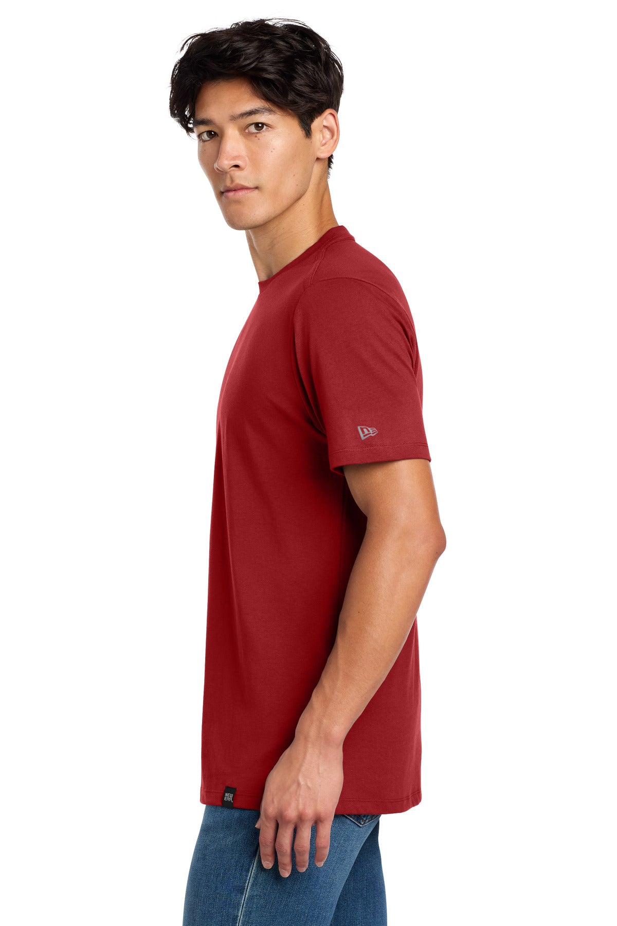 Crimson New Era Heritage Blend Crew Tee. NEA100