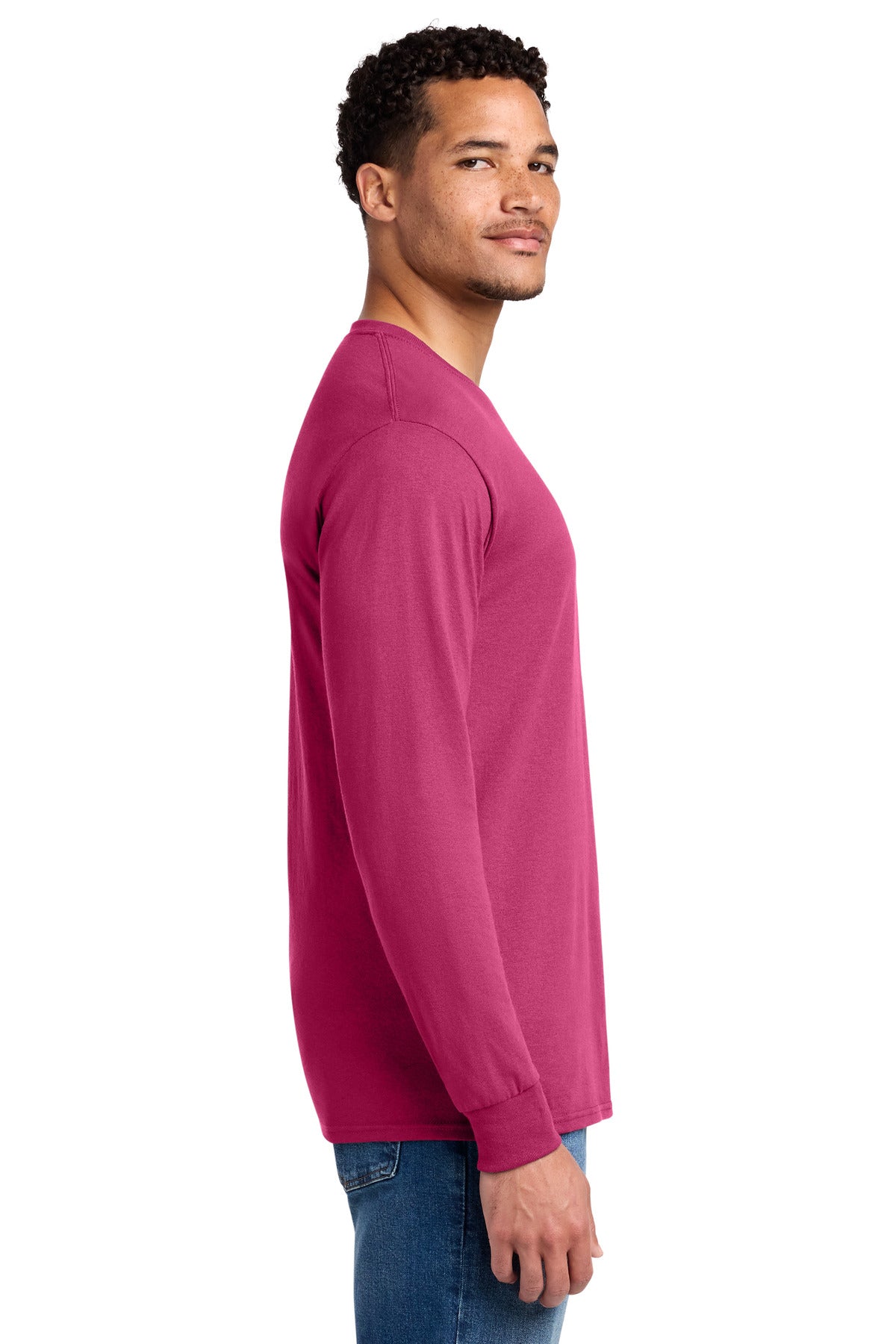 Cyber Pink Jerzees - Dri-Power 50/50 Cotton/Poly Long Sleeve T-Shirt. 29LS