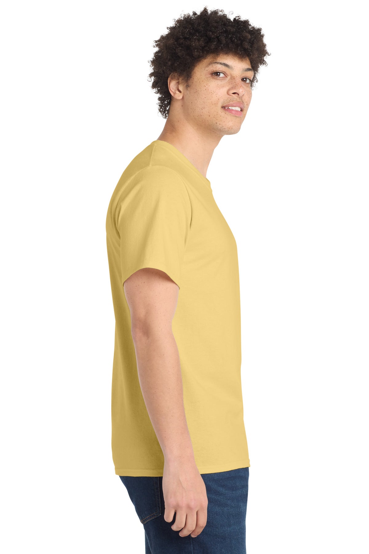 Daffodil Ylw Port & Co Tall Essential Tee. PC61T