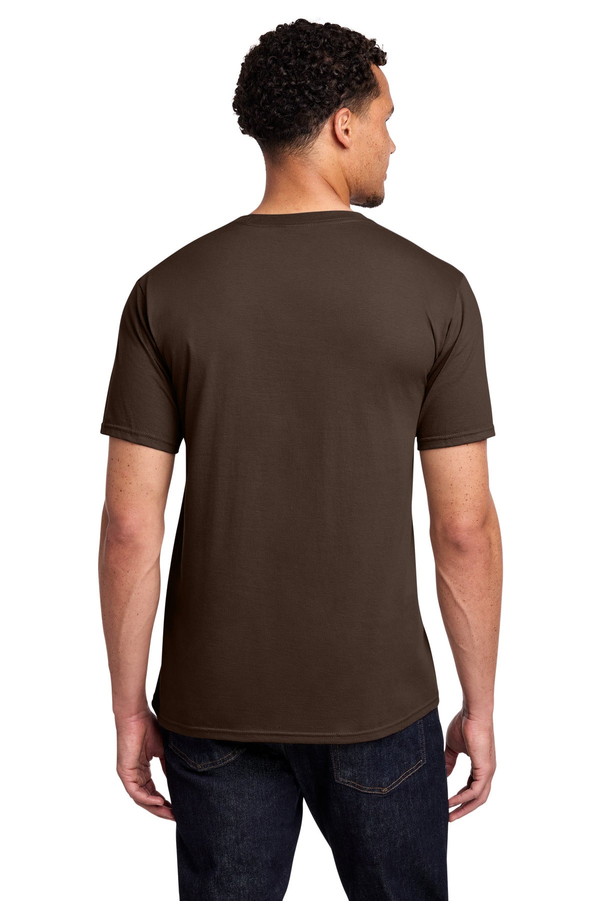 Dark Choc Brn Port & Co Fan Favorite Tee. PC450