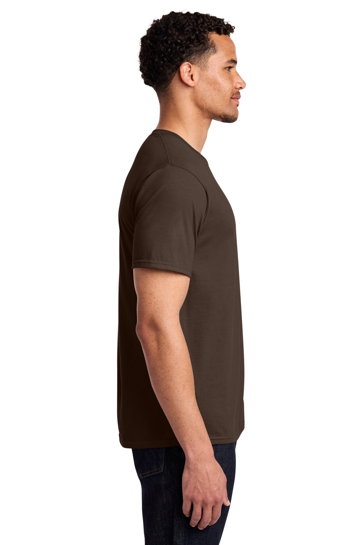 Dark Choc Brn Port & Co Fan Favorite Tee. PC450