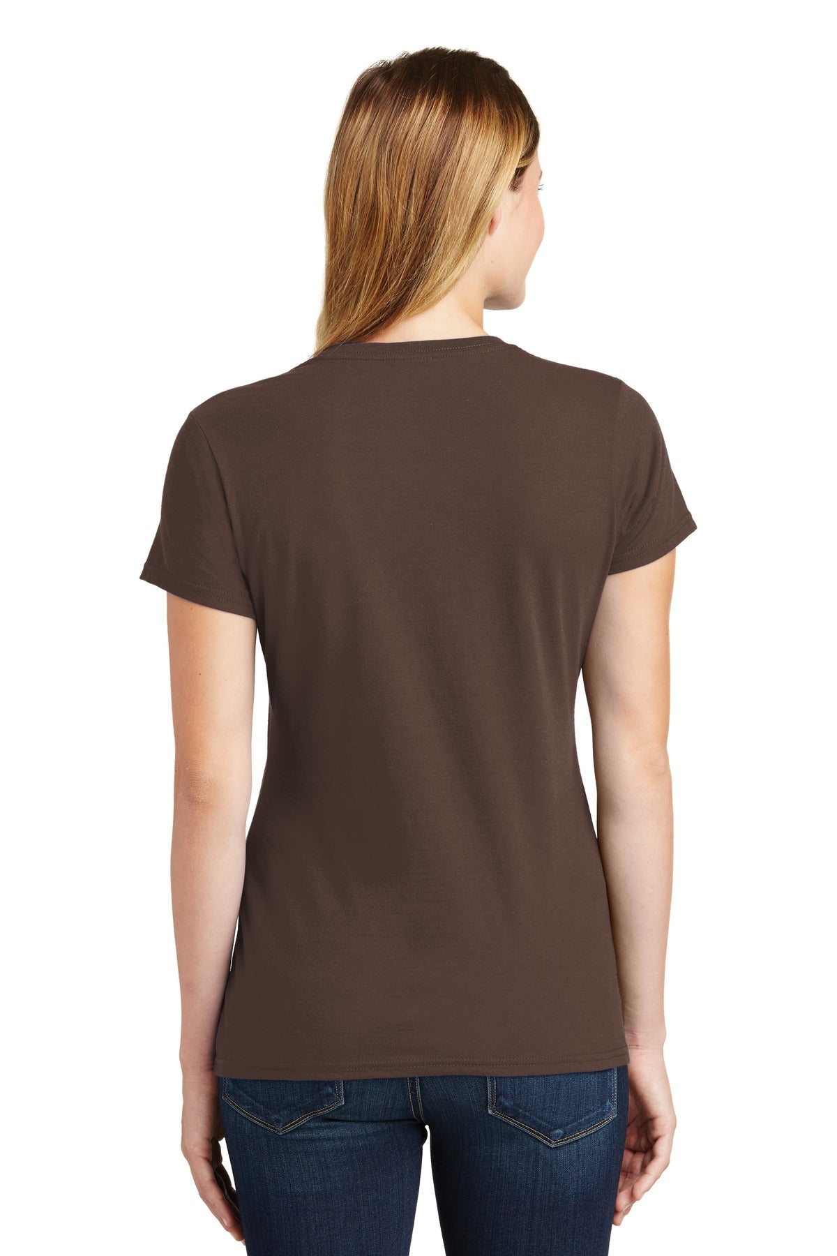 Dark Choc Brn Port & Co Women's Fan Favorite Tee. LPC450