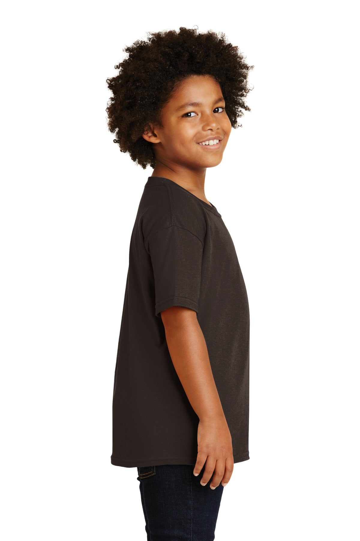 Dark Chocolate Gildan - Youth Heavy Cotton 100% Cotton T-Shirt. 5000B