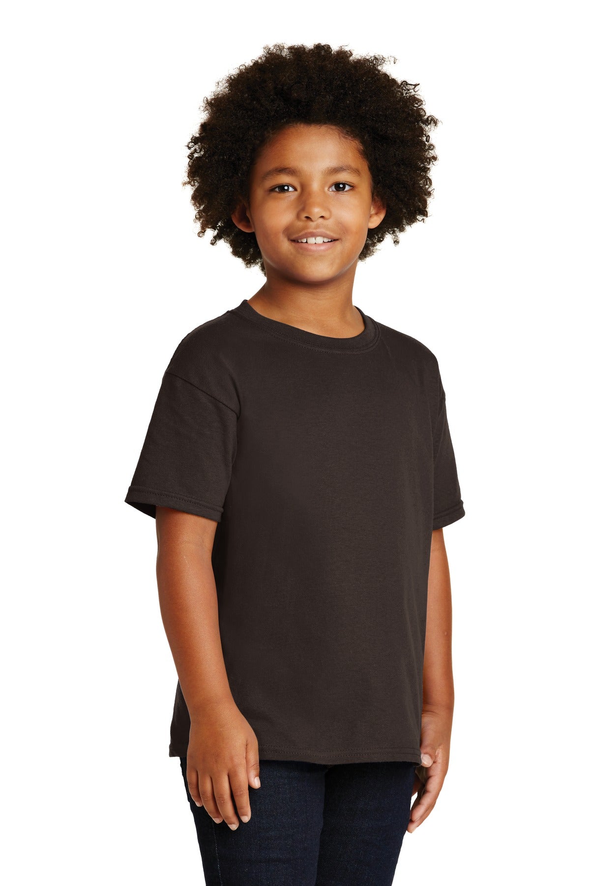 Dark Chocolate Gildan - Youth Heavy Cotton 100% Cotton T-Shirt. 5000B