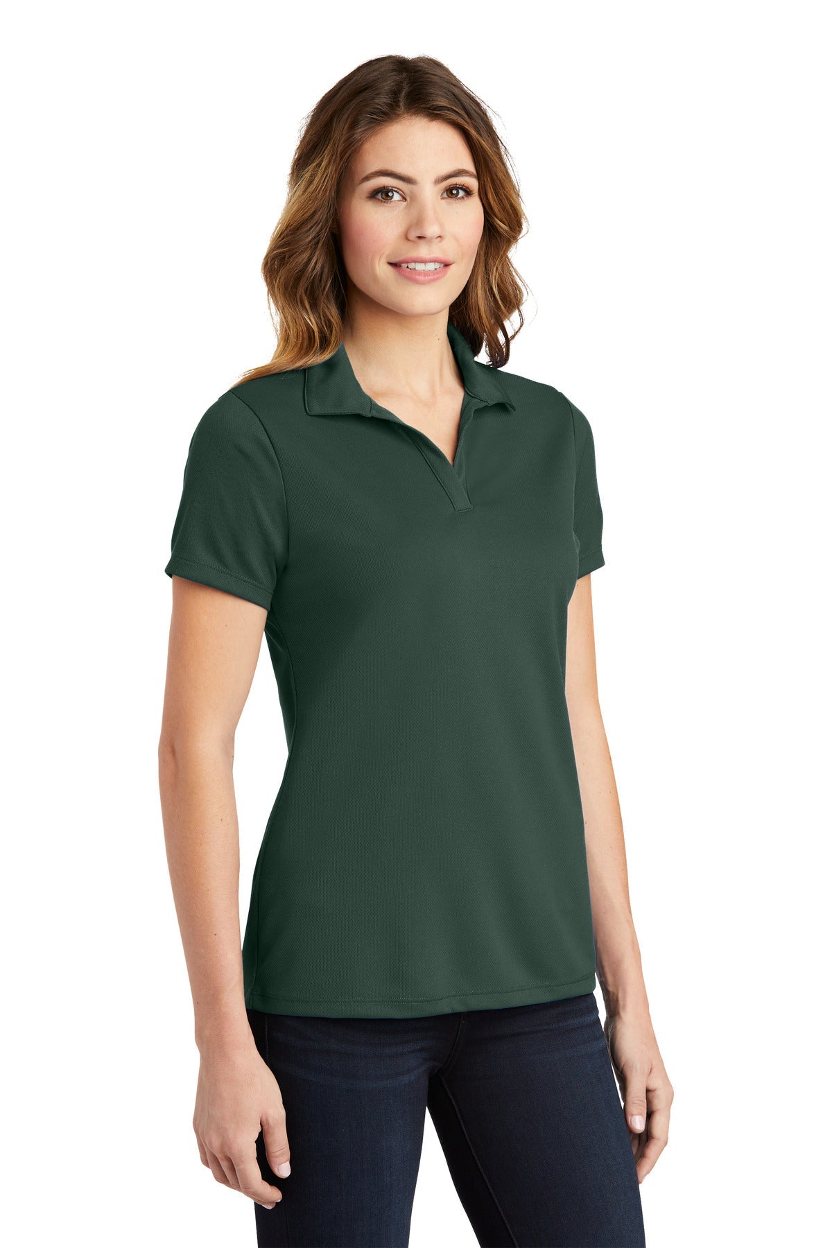 Dark Forest Gn Sport-Tek Women's PosiCharge RacerMesh Polo. LST640