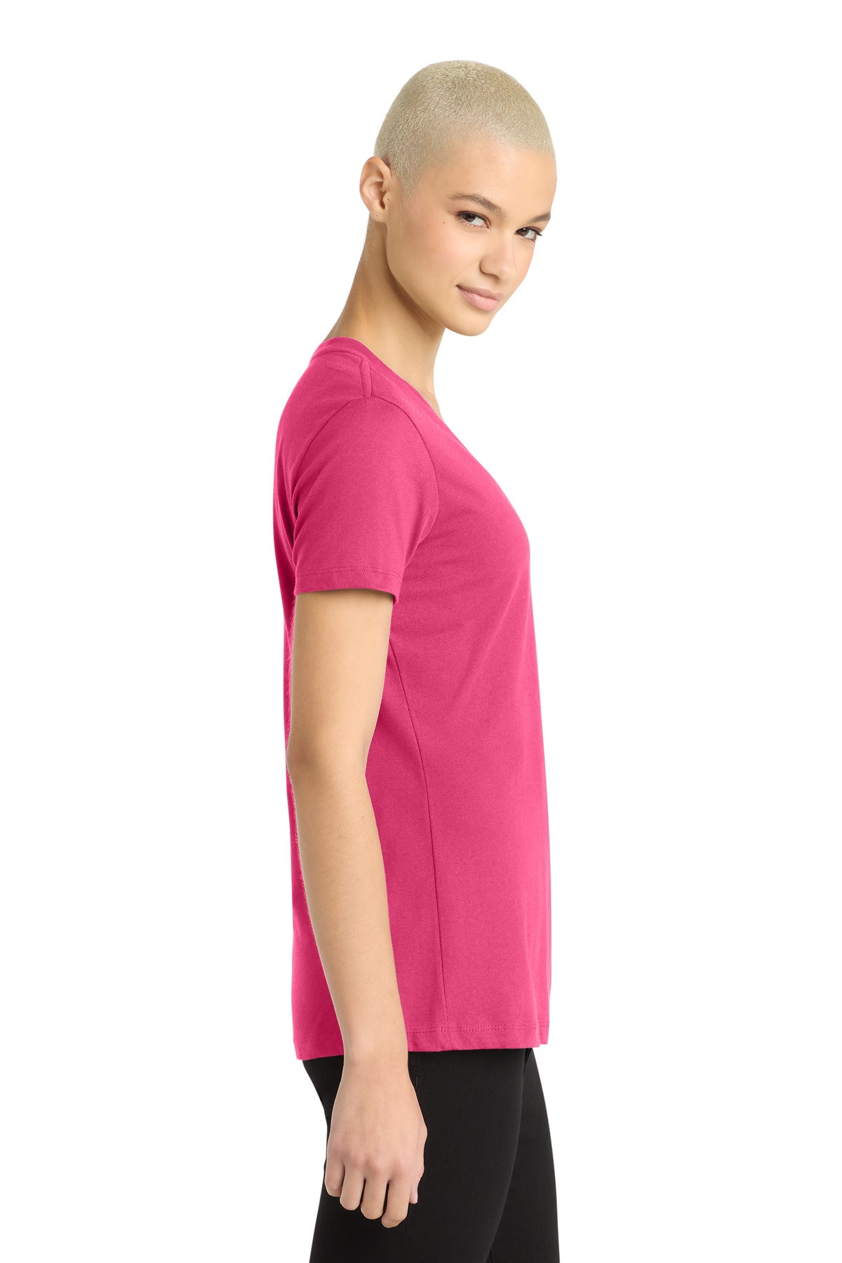 Dark Fuchsia District - Women's Perfect Weight V-Neck Tee. DM1170L