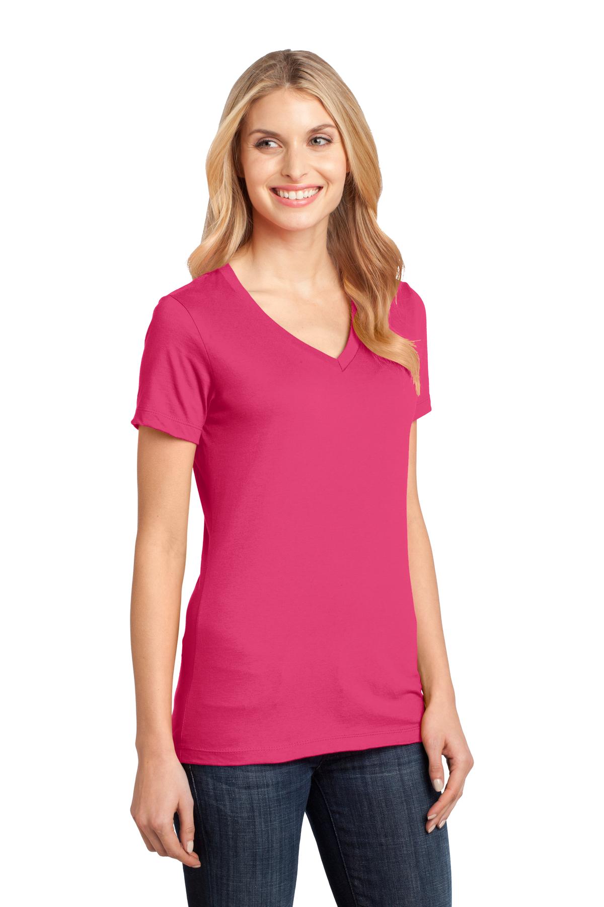 Dark Fuchsia District - Women's Perfect Weight V-Neck Tee. DM1170L