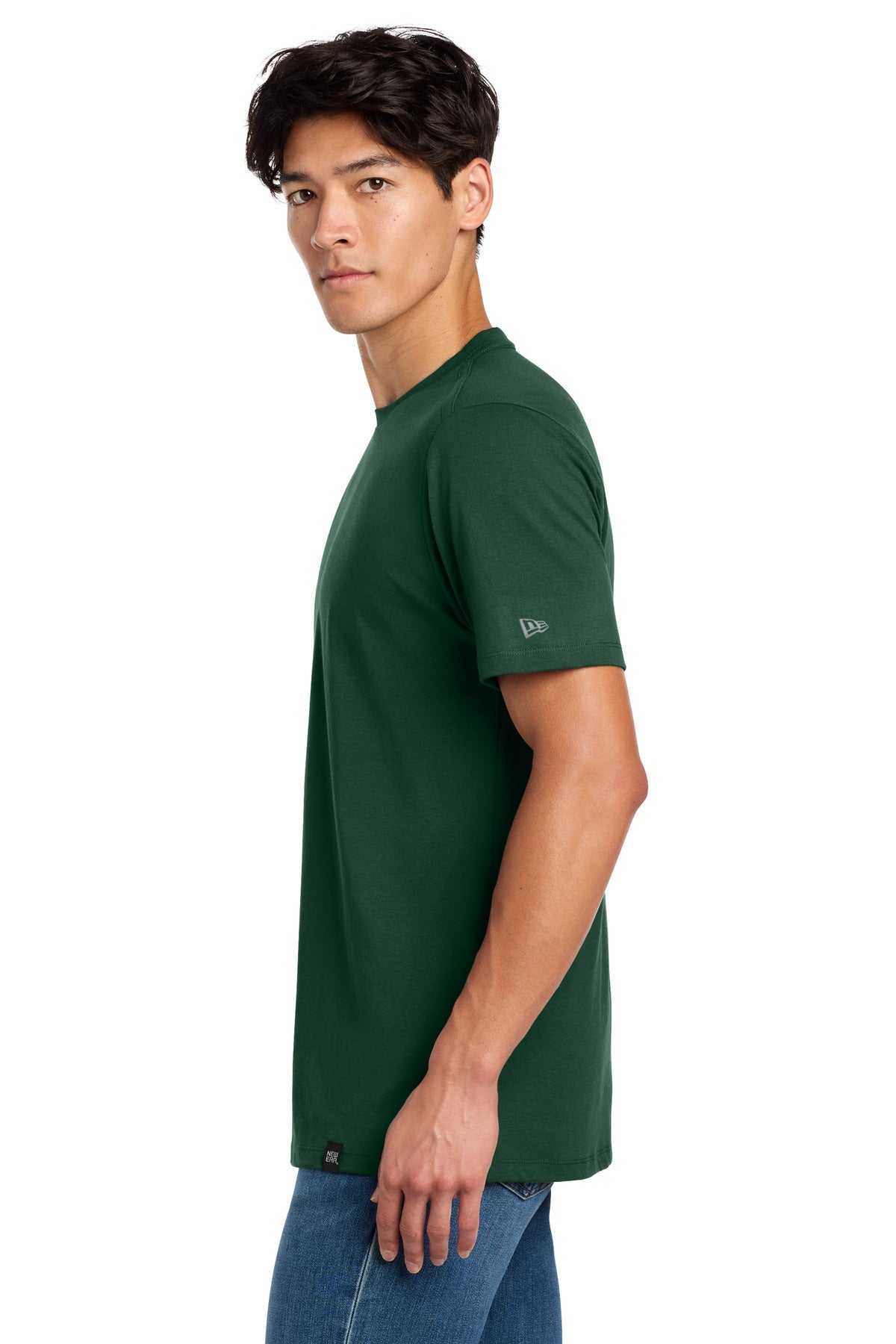 Dark Green New Era Heritage Blend Crew Tee. NEA100