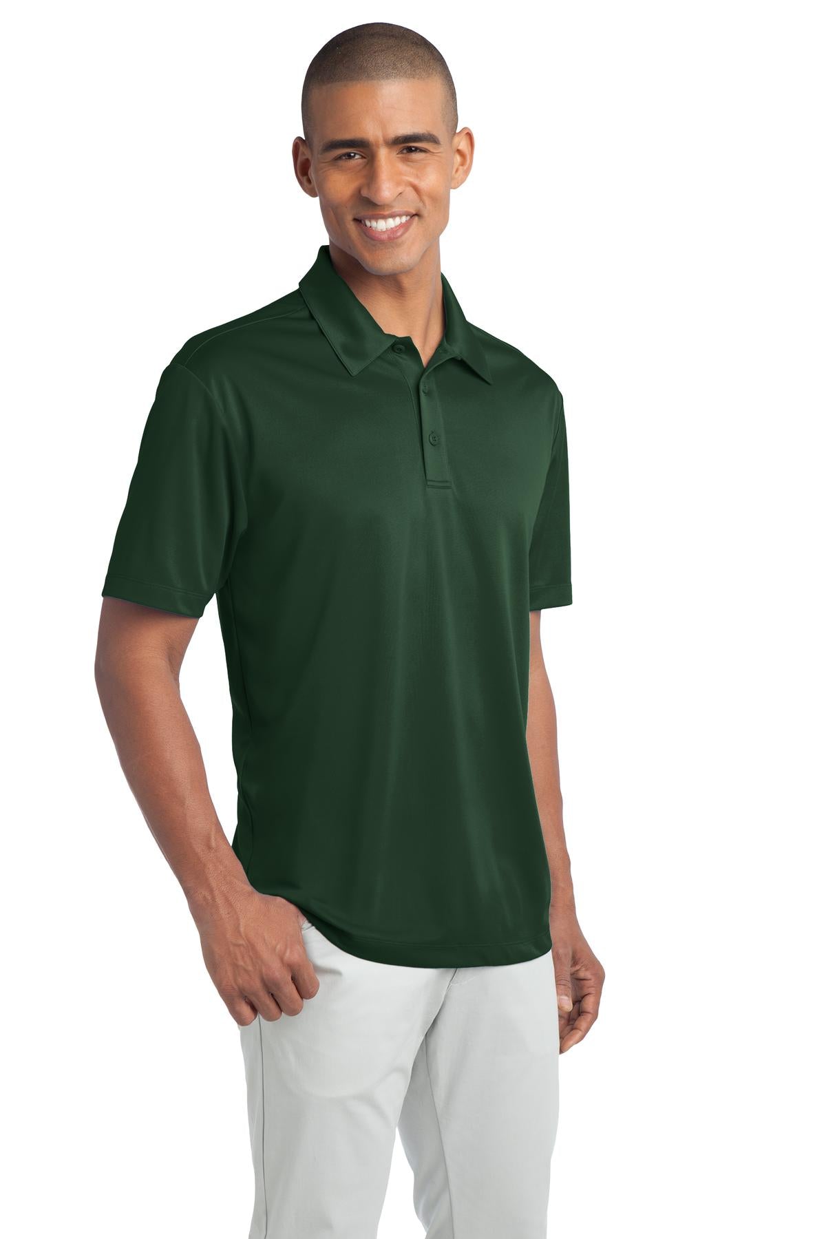 Dark Green Port Authority Silk Touch Performance Polo. K540