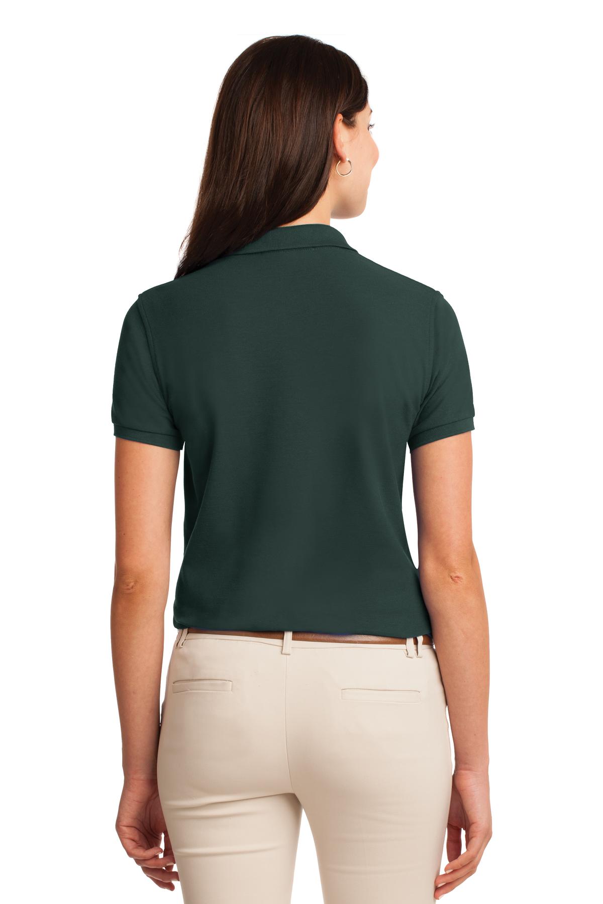 Dark Green Port Authority Women's Silk Touch Polo. L500