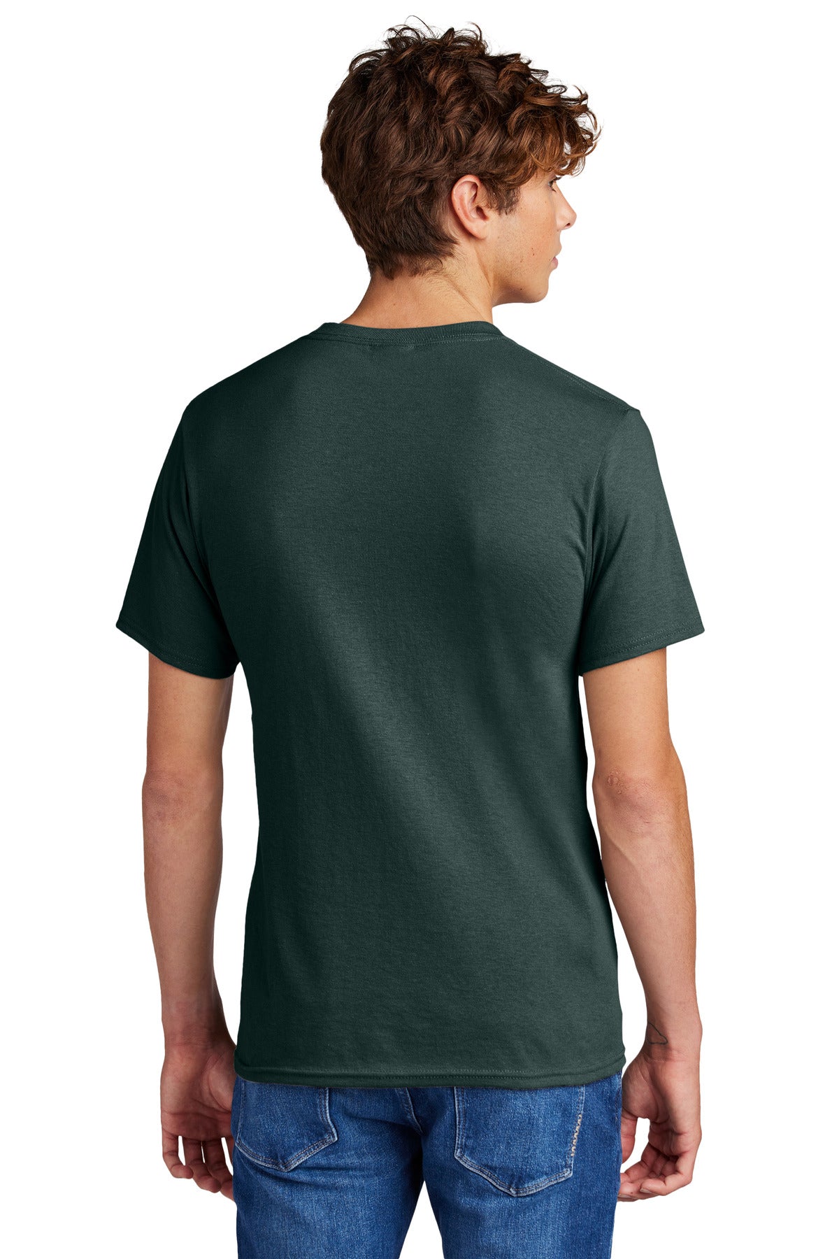 Dark Green Port & Co Core Blend Tee. PC55
