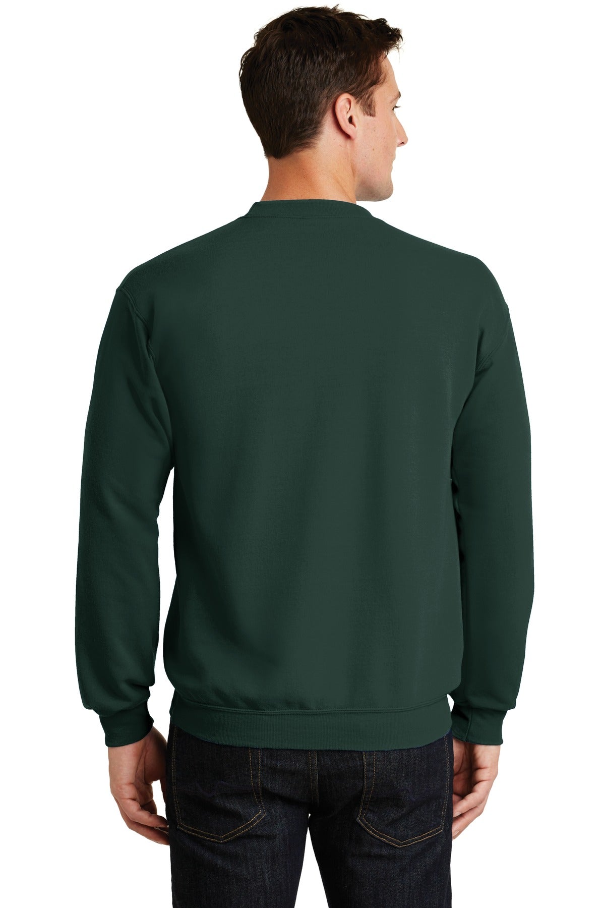 Dark Green Port & Co Core Fleece Crewneck Sweatshirt. PC78