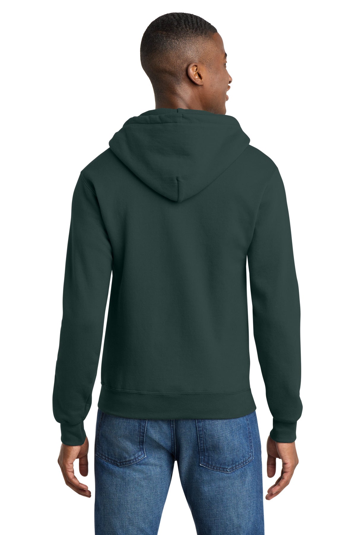 Dark Green Port & Co Core Fleece Full-Zip Hooded Sweatshirt. PC78ZH