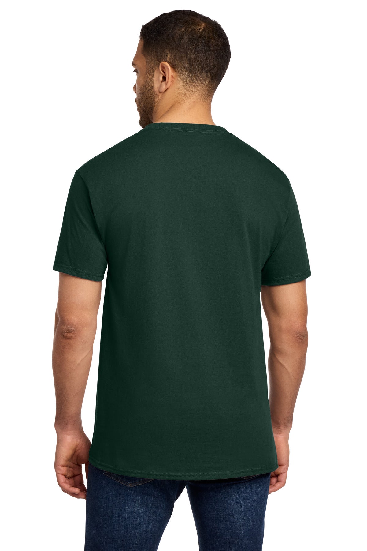 Dark Green Port & Co Essential Pocket Tee. PC61P