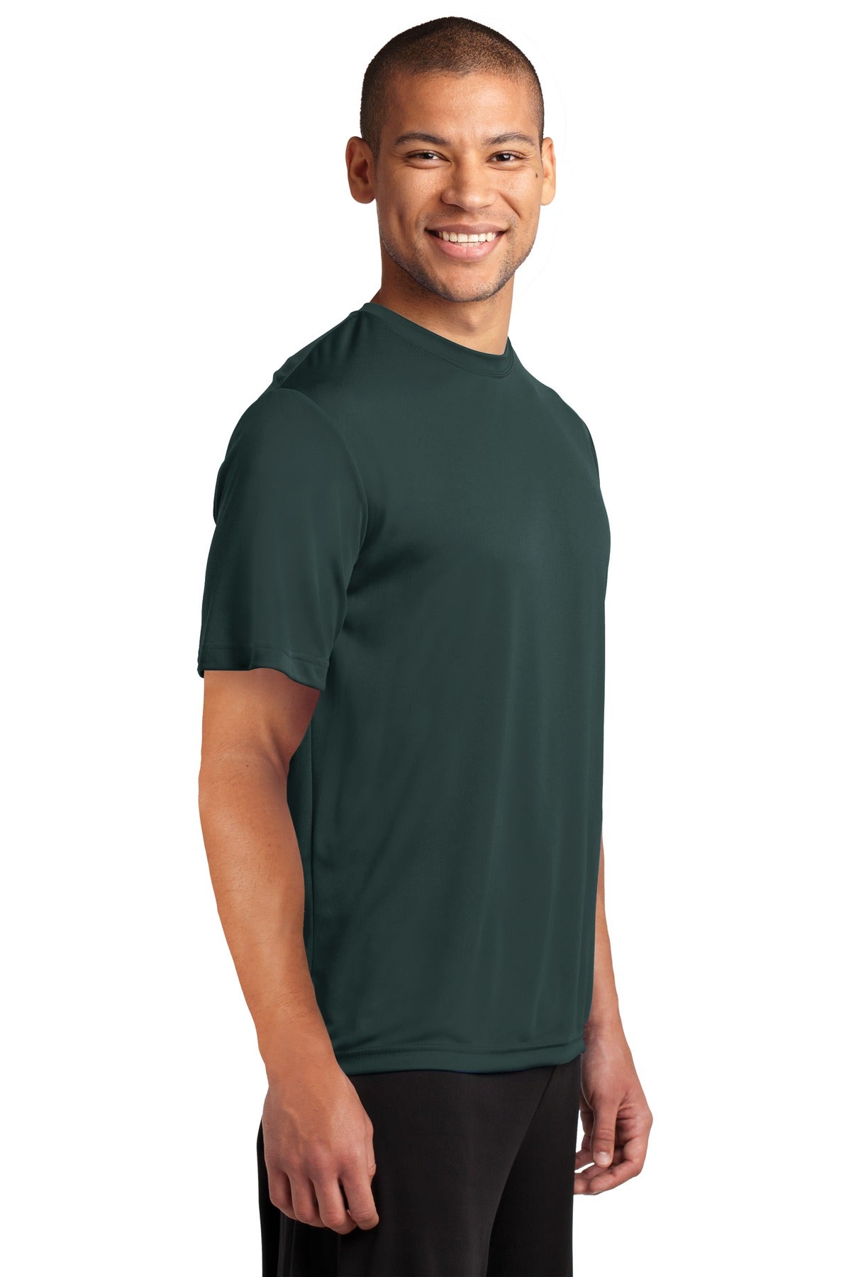 Dark Green Port & Co Performance Tee. PC380