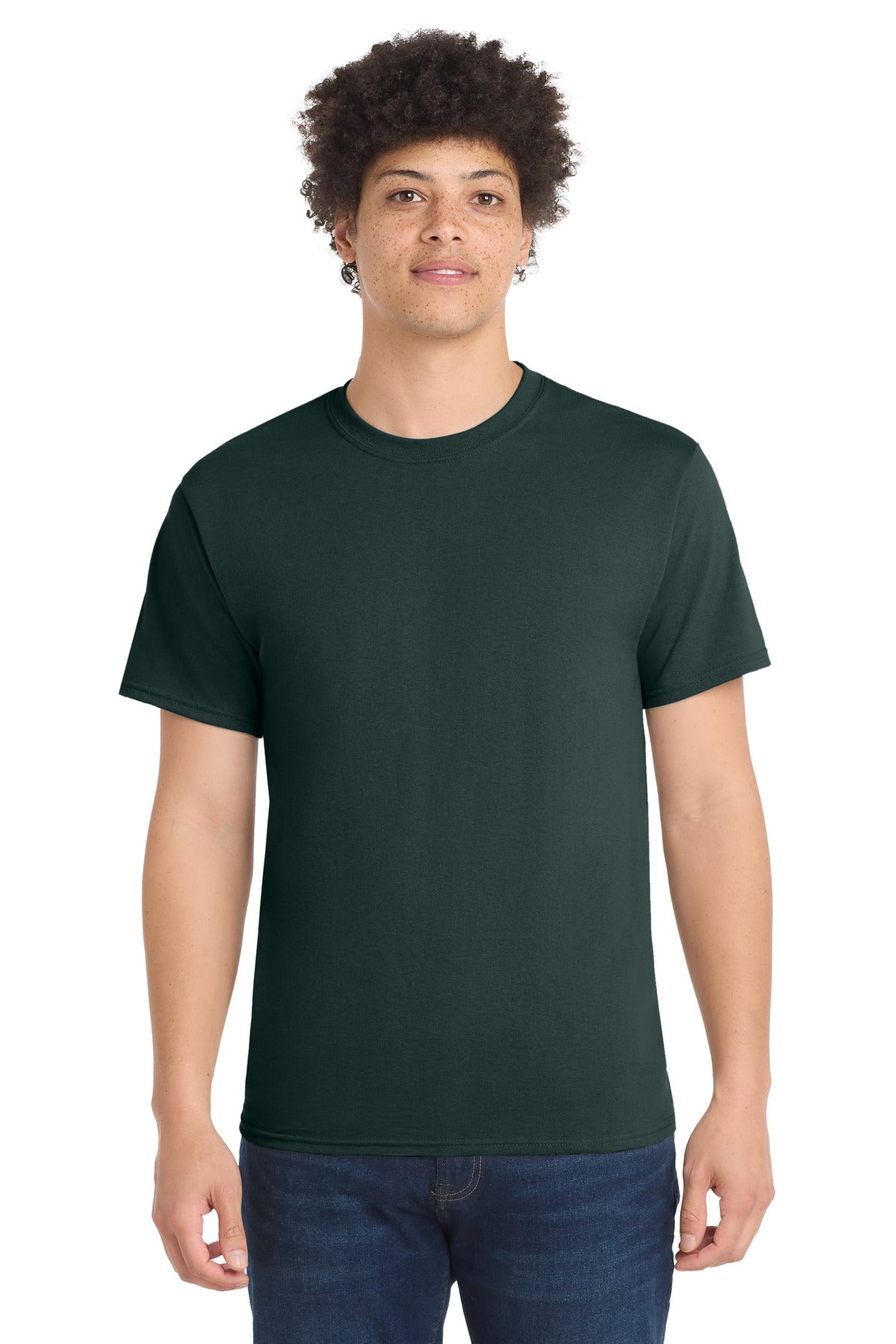 Dark Green Port & Co Tall Core Blend Tee. PC55T