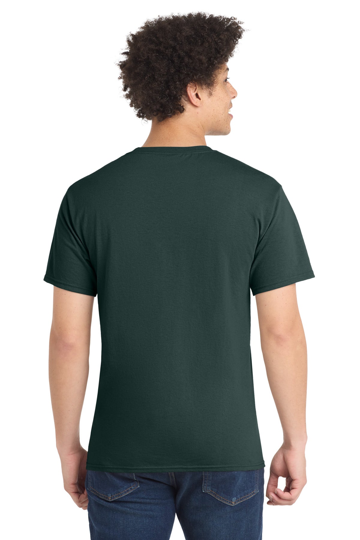 Dark Green Port & Co Tall Core Blend Tee. PC55T