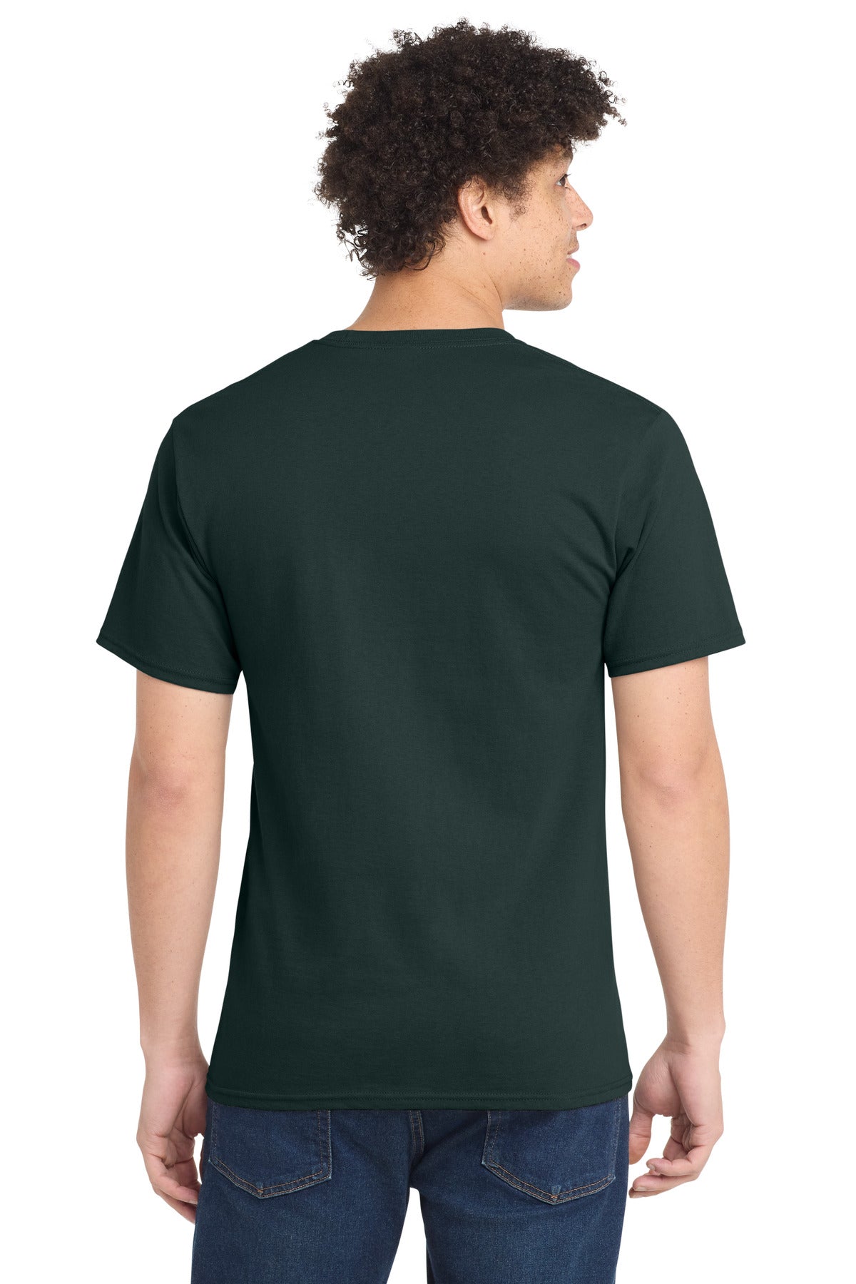 Dark Green Port & Co Tall Essential Tee. PC61T