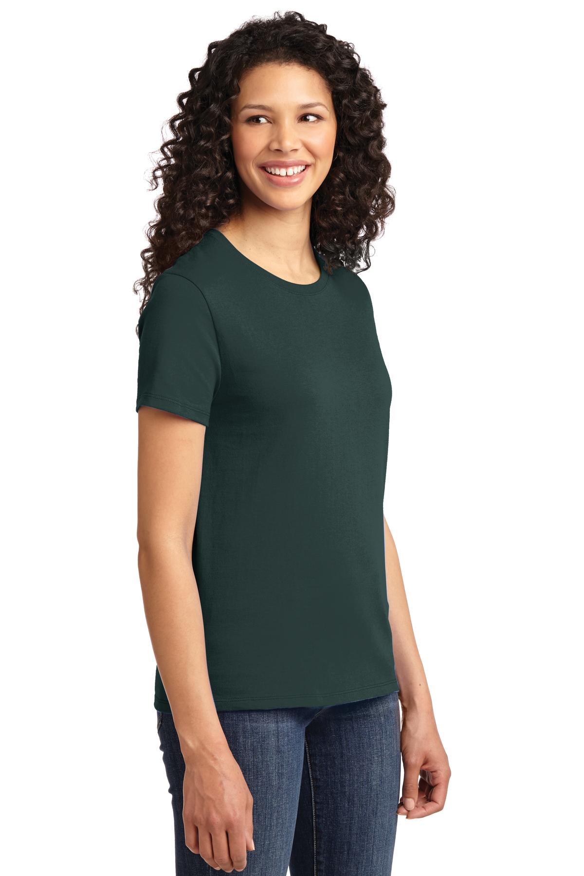 Dark Green Port & Co Women's Essential Tee. LPC61