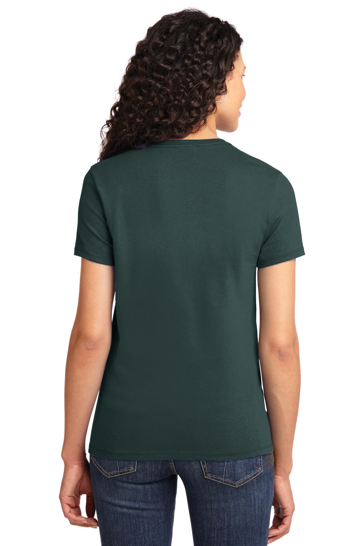 Dark Green Port & Co Women's Essential Tee. LPC61